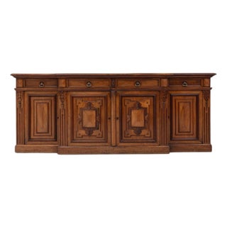 19th Century English Renaissance Revival Wooden Buffet in Original Patina For Sale