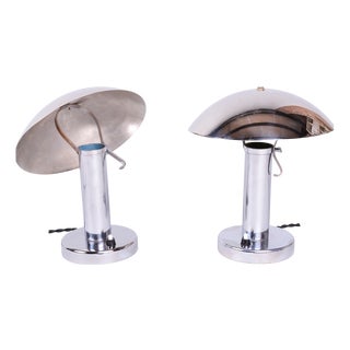 Bauhaus Chrome Table Lamps from Miroslav Prokop, Czech, 1930s, Set of 2 For Sale
