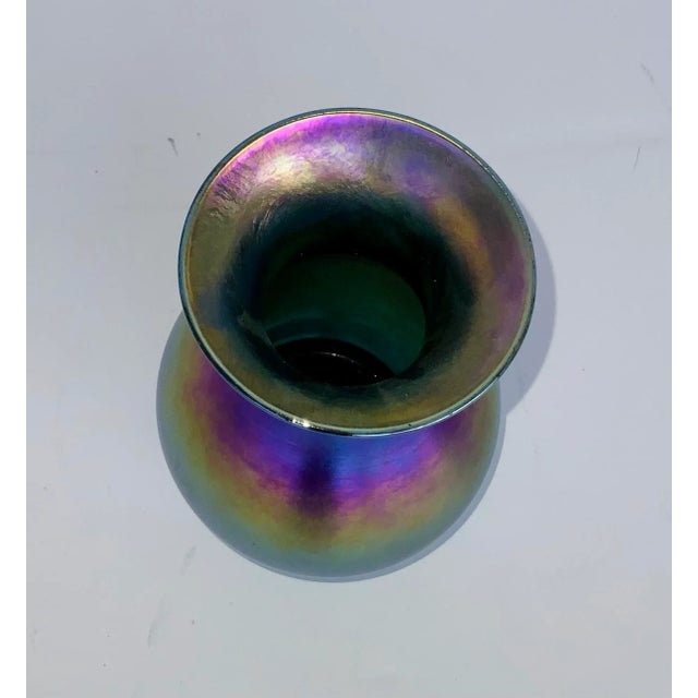 Timeless Durand Iridescent Art Glass Vase Pattern 1700-6, blue pink and gold, circa early 1900’s