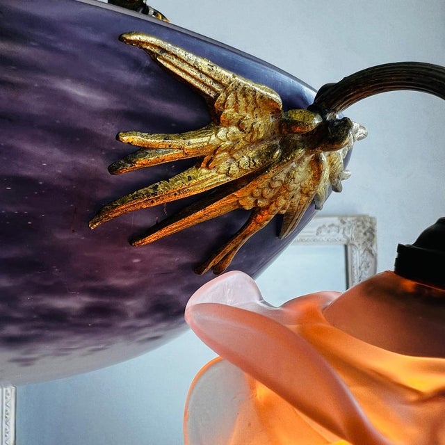 Glass Antique Purple Chandelier For Sale - Image 7 of 10