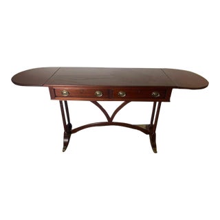 Drexel Heritage Drop Leaf 2 Drawer Table For Sale