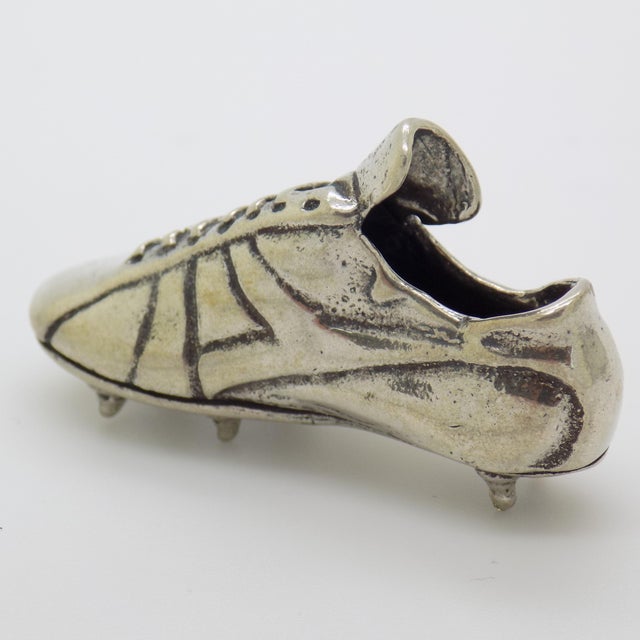 Vintage Italian Handmade Genuine Silver Football Figurine, 1970s For Sale - Image 4 of 13