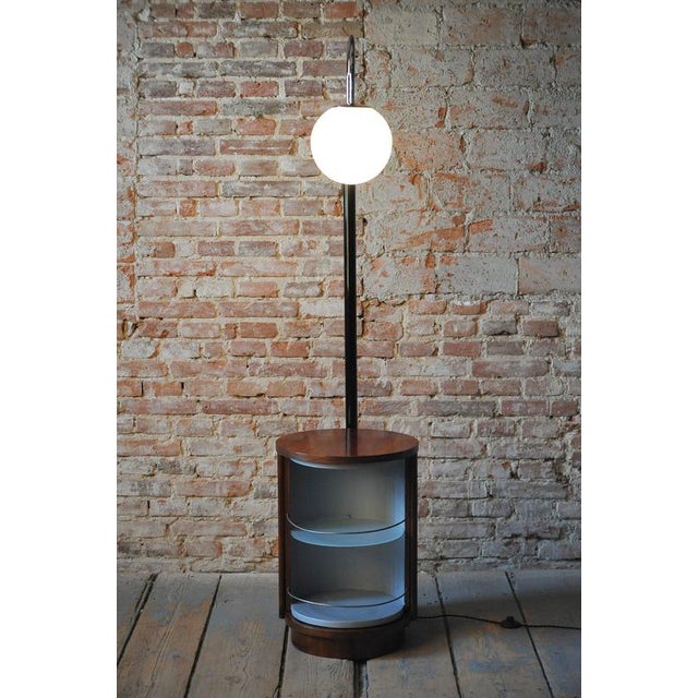 Art Deco Walnut Floor Lamp attributed to Jindřich Halabala for UP Závody, Czechoslovakia, 1920s For Sale - Image 3 of 13