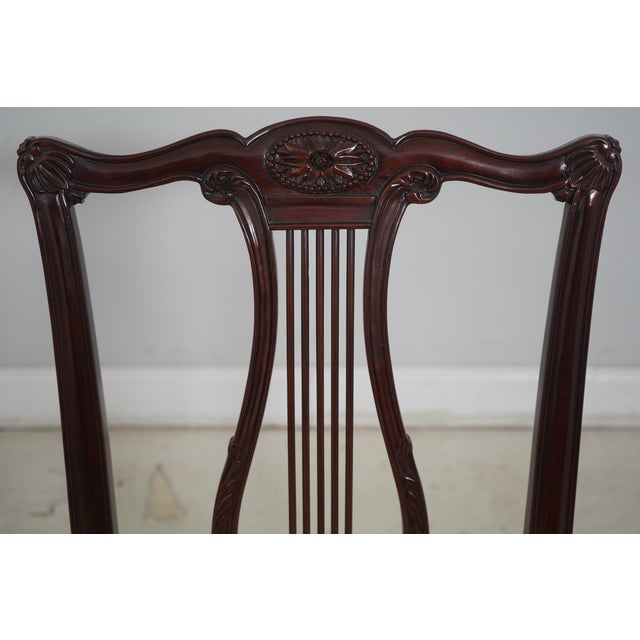 1990s Pair Henkel Harris Lyre Back Model 118 Mahogany Side Chairs For Sale - Image 5 of 12