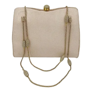 Judith Leiber Pink Lizard Crystal Strap Bag