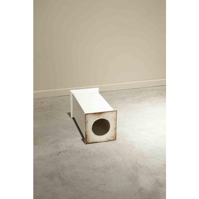 Large Classic Style Bowl and Base in Glazed White Ceramic, 20th Century, Set of 2 For Sale - Image 6 of 14