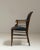 19th Century English Dark Wood Armchair With Navy Upholstery, Sunburst Inlay and Turned Legs For Sale - Image 13 of 16