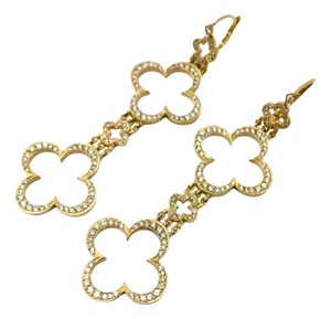 Late 20th Century Loree Rodkin Large Diamond Cross Yellow Gold Earrings - 2 Pieces