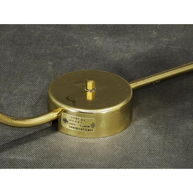 Vintage Brass and Opaline Glass Wall Lights by Kamenický Šenov, 1970s, Set of 3 For Sale - Image 13 of 16
