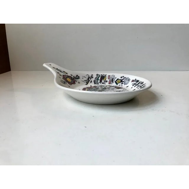 Mid-Century Modern Hand-Painted Dish by Inger Waage, 1950s For Sale - Image 3 of 11