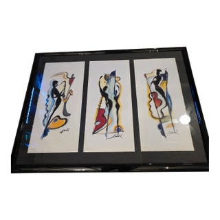 Vintage 3 / Trio Piece Alfred Gockel Framed Artwork For Sale