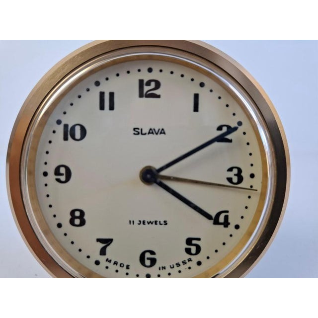 Mid-Century Mechanical Alarm Clock from Slava Soviet, USSR, 1970s For Sale - Image 4 of 18