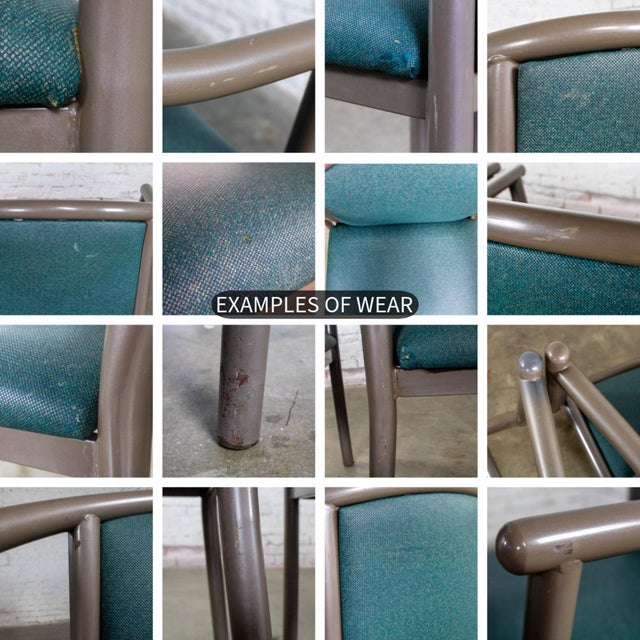 Late 20th Century Modern Set of 15 MTS Dining or Waiting Room Chairs Gray Frames & Blue Vinyl For Sale - Image 16 of 18