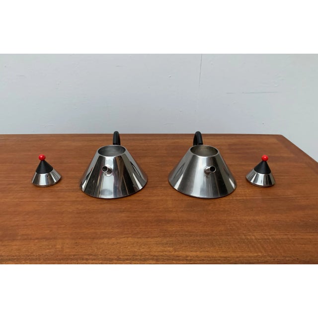 Black Japanese Postmodern Stainless Steel Kettle, Set of 2 For Sale - Image 8 of 18