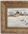 Early 20th Century Vintage Original Oil Painting on Board – Snowy Farm and Barn Winter Landscape – Ornate Frame For Sale - Image 5 of 17