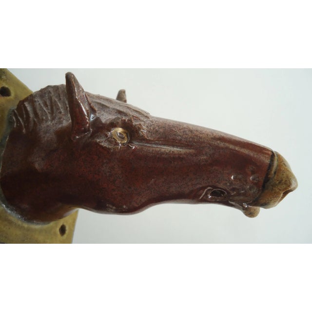 Ceramic Wall Hanging Horse Head Studio Pottery Garment or Jewelry Hook For Sale - Image 7 of 9
