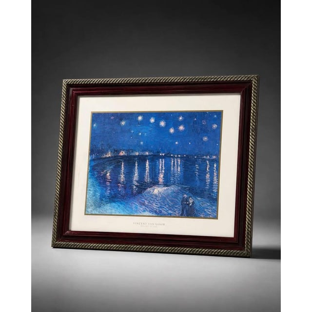 Wood Framed Van Gogh Starry Night Over the Rhone-Style Print For Sale - Image 7 of 7