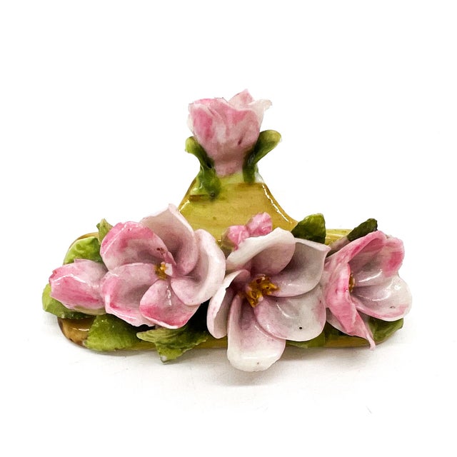 Antique European Dresden Hand-Decorated Floral Porcelain Place Card Holders, Set of 7 – Flower, Romantic / Victorian Revival For Sale - Image 14 of 18