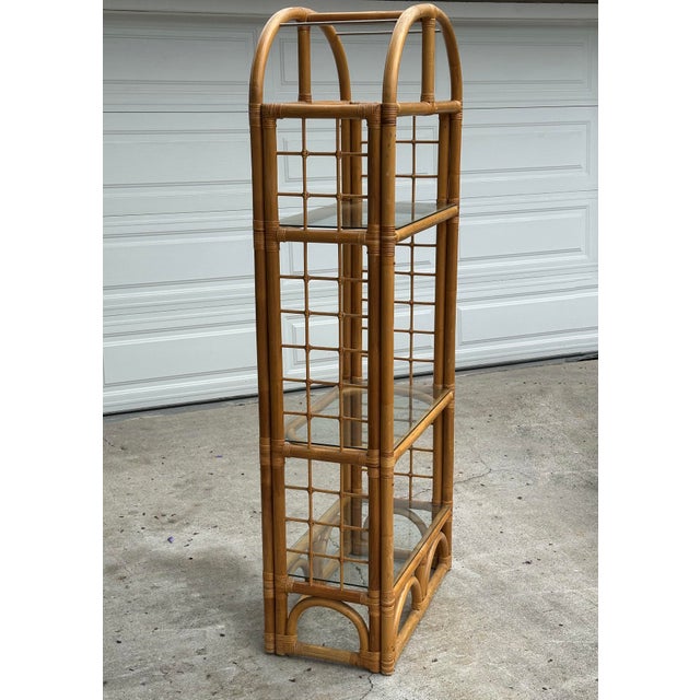 Bamboo Rattan Etagere Shelving Unit For Sale In San Diego - Image 6 of 10