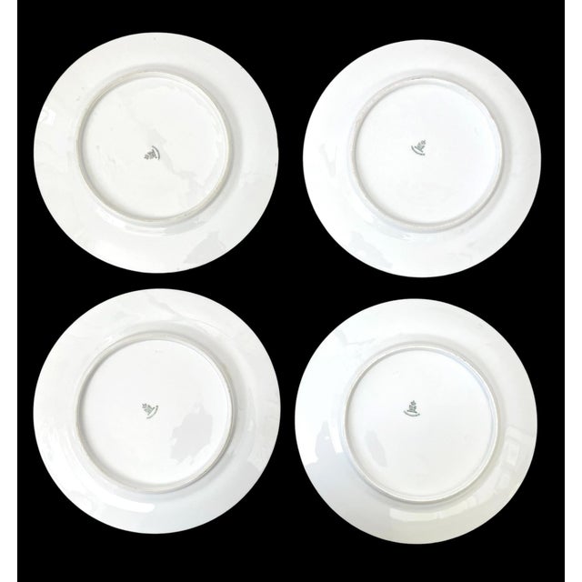 1910s Edwardian Heinrich & Co Selb Bavaria Heavy 22k Gold Encrusted Set 12 Dinner Plates 6304 For Sale - Image 10 of 14