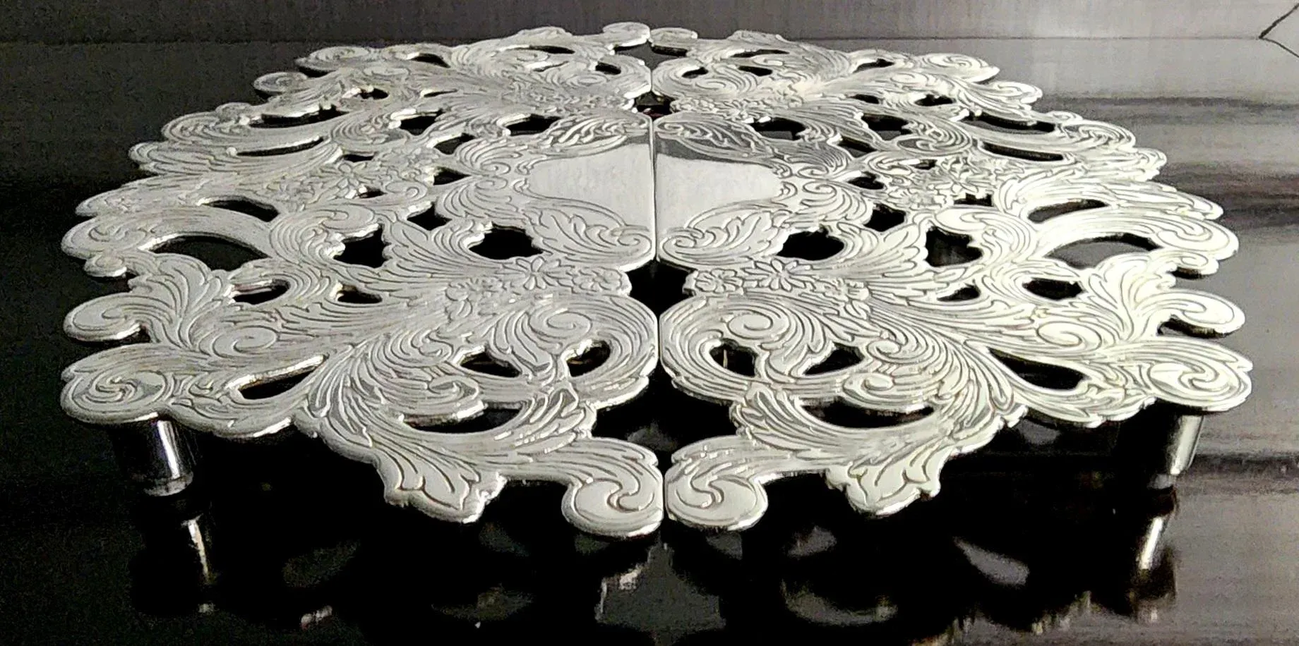 The Sheffield Silver Co. Vintage Fine Silver Plate Trivet | Chairish