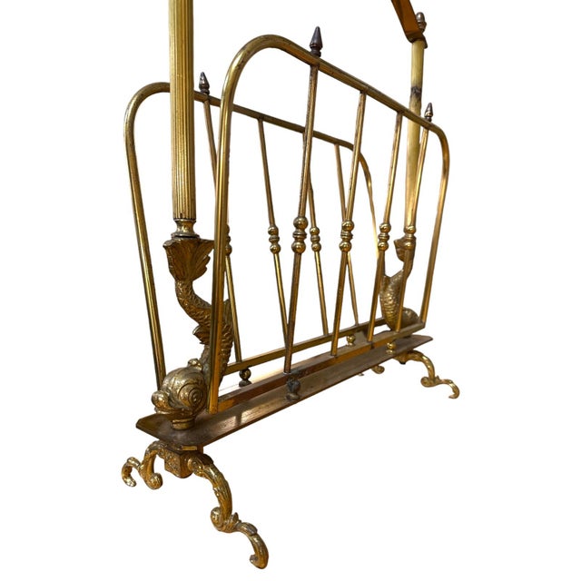 1940s Neoclassical Brass Magazine Rack, Attributed to Maison Jansen, C. 1940 For Sale - Image 5 of 10