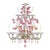 Luxury Pink and Transparent Venetian Murano Glass Chandelier For Sale
