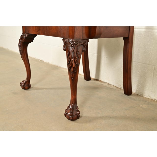 Baker Furniture Style Chippendale Carved Mahogany Dining Chairs, Set of Six For Sale - Image 12 of 15