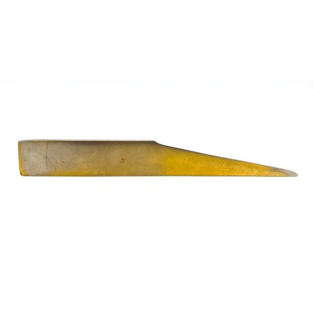 Mid 20th Century Vintage Malachite Stone & Brass-Plated Letter Opener – Organic Modern / Hollywood Regency / Modernist For Sale - Image 5 of 9