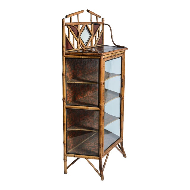 French Bamboo & Glass Cabinet, Aesthetic Mouvement 1880-1900 For Sale - Image 3 of 15