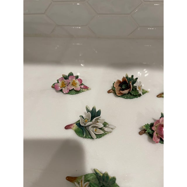 Traditional 1970s Set of Dresden Porcelain Place Card Holders With Intricate Flowers - Set of 11 For Sale - Image 3 of 11