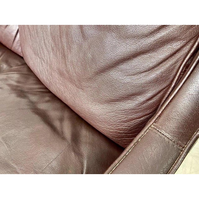 Vintage Danish Dark Cognac Leather Two-Seater Sofa from Stouby, 1960s For Sale - Image 13 of 18