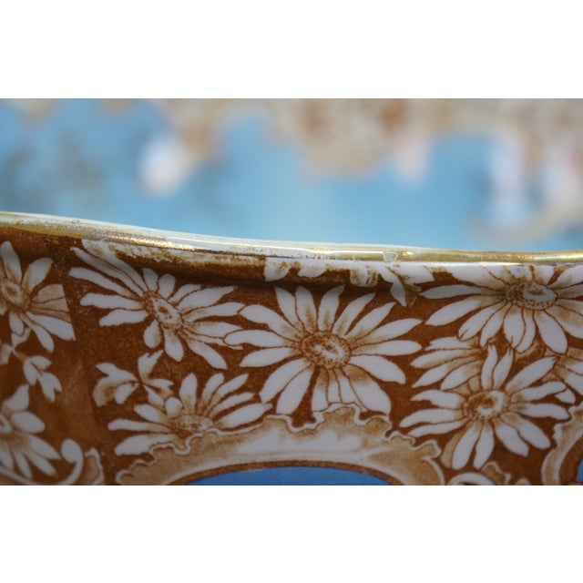 Late 19th Century Antique English Royal Furnivals Porcelain Lobed Daisy Centerpiece Punch Bowl For Sale - Image 5 of 16