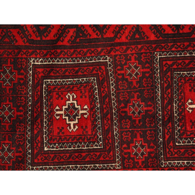 1950s Semi-Vintage Afghan Baluch Rug - 3′9″ × 6′7″ For Sale - Image 4 of 5