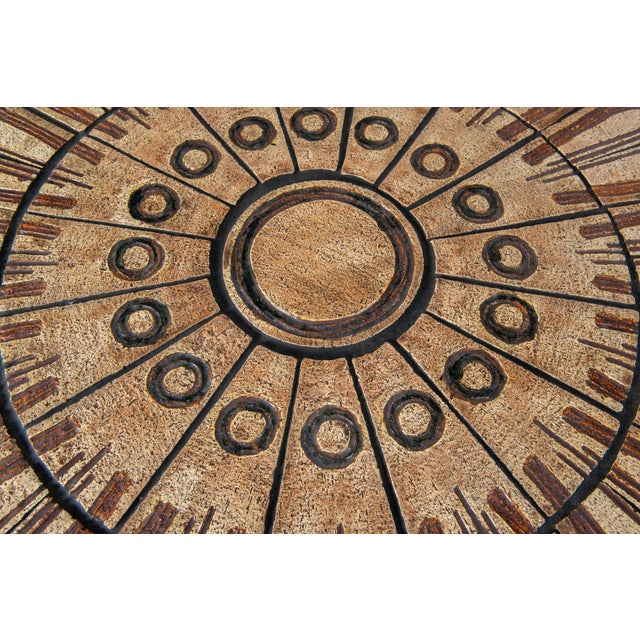 Danish Mid-Century Modern Round Coffee Table, Teak & Ceramic, 1970s For Sale - Image 12 of 13