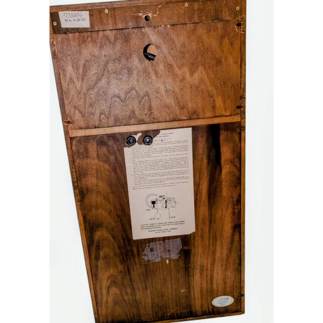 1970s Howard Miller / Milo Baughman Chiming Wall Clock For Sale - Image 9 of 13