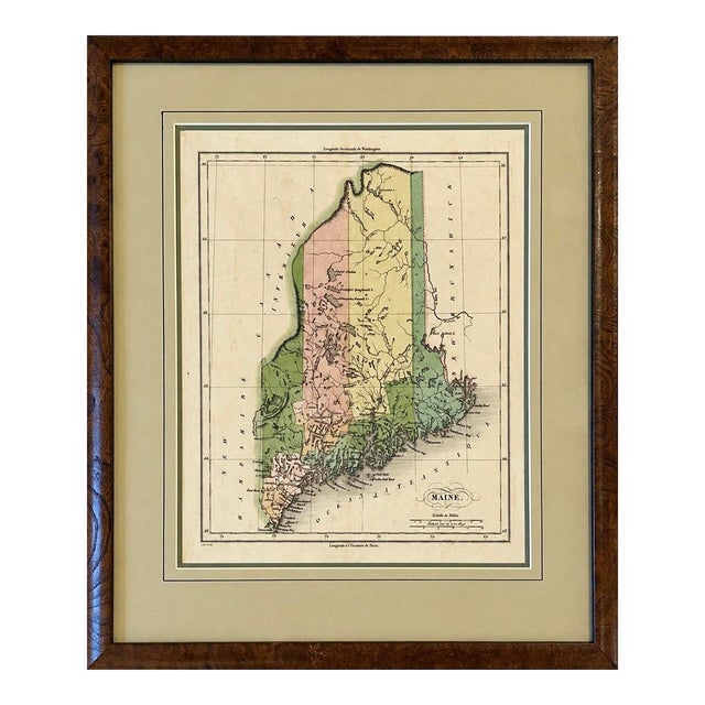 Maine, Original Map by Finley, Circa 1824 For Sale