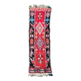 Mid-Century Red Berber Moroccan Cotton Rug For Sale