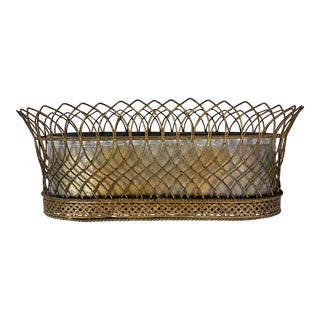 Antique French Wire Planter Basket For Sale