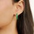 4.53 Ct Green Onyx Half Hoop Earrings in Sterling Silver for Mom Gift- A Pair For Sale - Image 4 of 10