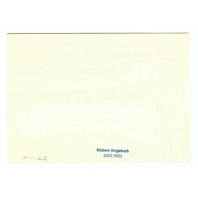 Ink drawing on paper by Robert Henry Angeloch (1922-2011). Estate stamp and location on the back. Bob Angeloch was born in...