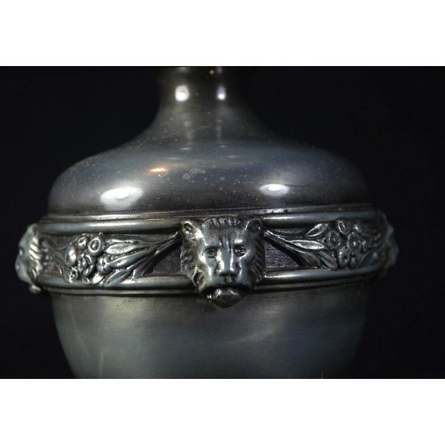 Art Deco French Amphora Table Lamp with Opaline Glass Globe attributed to Brandt, 1930s For Sale - Image 4 of 13