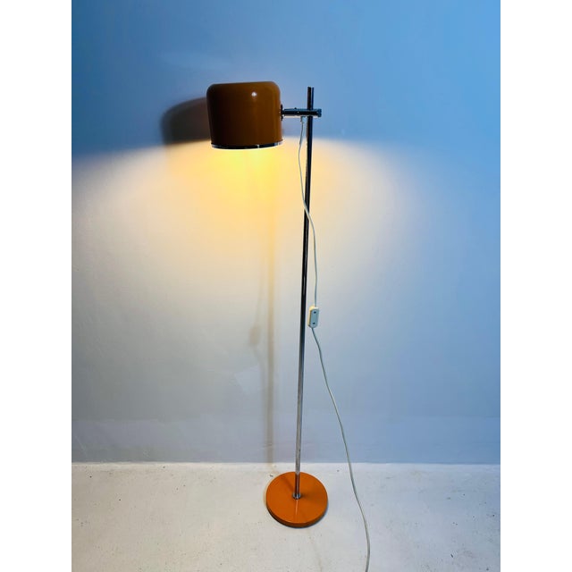 Staff Leuchten Midcentury Orange Space Age Floor Lamp by Staff, Germany, 1970s For Sale - Image 4 of 12