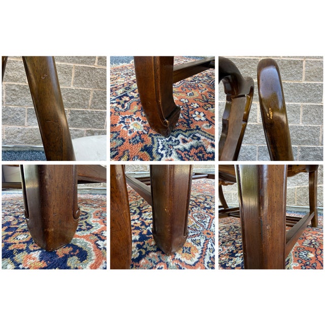 Vintage Universal Furniture Asian Ming Style Armchair & Side Chair in Dark Brown & Burl Wood For Sale - Image 14 of 15