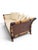 Wood Postmodern Flared Arm Tuxedo Sofa in Textured Velvet For Sale - Image 7 of 17