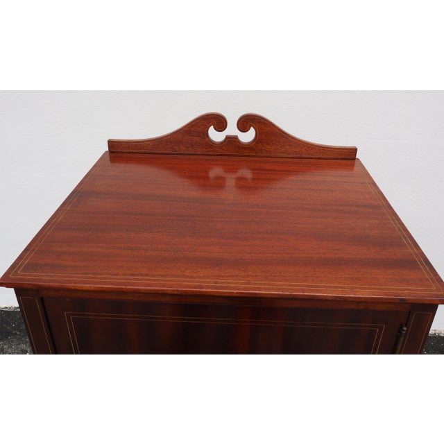 Mid 19th Century Edwardian Mahogany Veneer Sheet Music Cabinet With Decorative Marquetry Inlay For Sale - Image 10 of 11