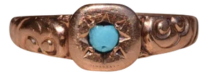 The Dearborn Place: Childs Rose Gold Victorian Ring with Turquoise