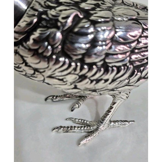 Antique Early 20th Century Continental Silver Bird Model For Sale - Image 9 of 17