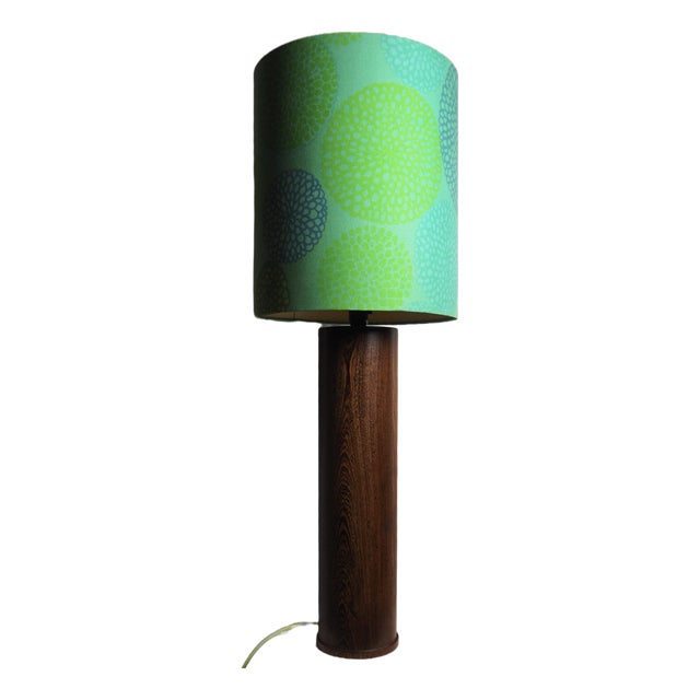 Tall Scandinavian Tropical Hardwood Table Lamp, 1960s For Sale
