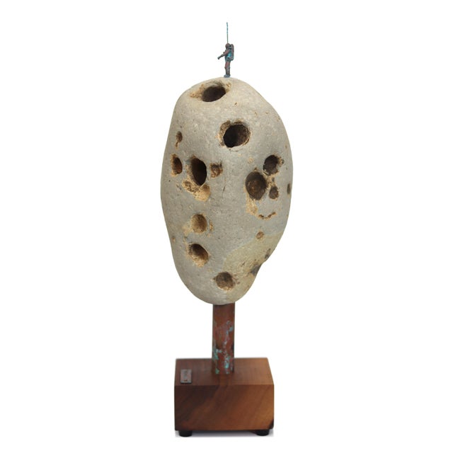 Wood Astro 015 - 3d Three Dimensional Vertical Original Contemporary Abstract Mixed Media Stone Sculpture by Kevin Perrault For Sale - Image 7 of 11